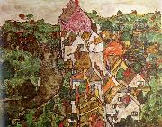 Egon Schiele Landscape at Krumau oil painting